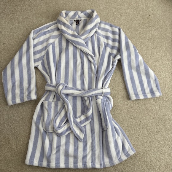 Victoria's Secret Other - Victoria's Secret Short Cozy Robe Purple Stripes XL/XXL